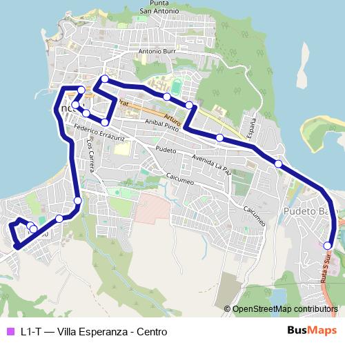 L1-T bus Line Map