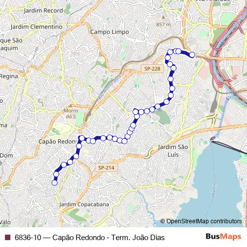 6836-10 bus Line Map