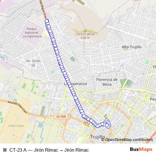 CT-23 A bus Line Map