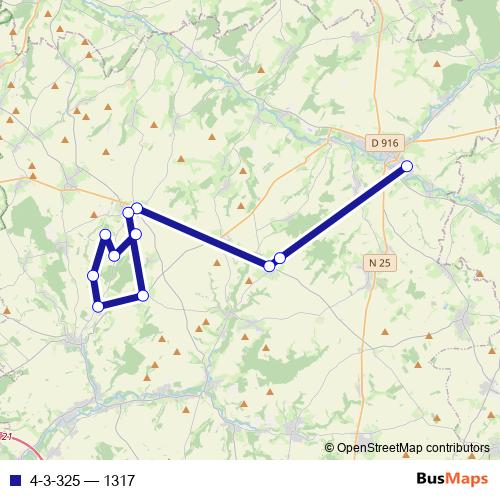 4-3-325 bus Line Map