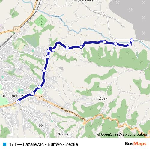 171 bus Line Map