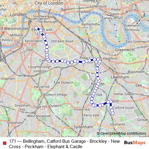 171 bus Line Map
