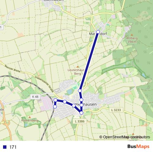 171 bus Line Map