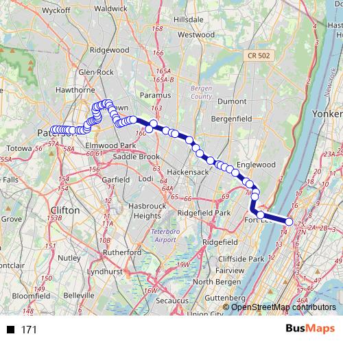 171 bus Line Map