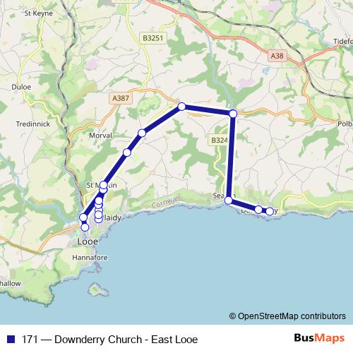 171 bus Line Map