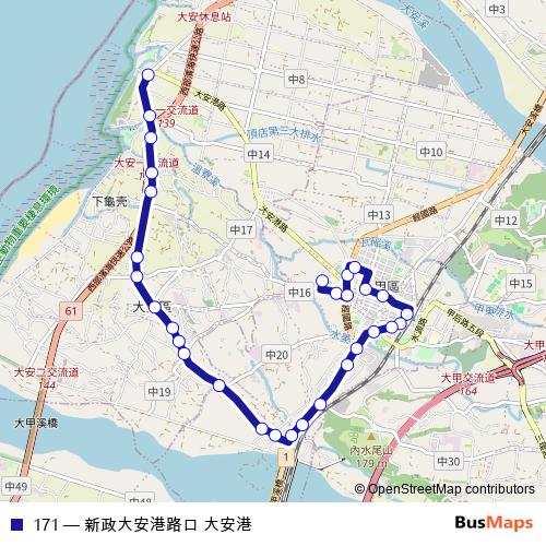171 bus Line Map