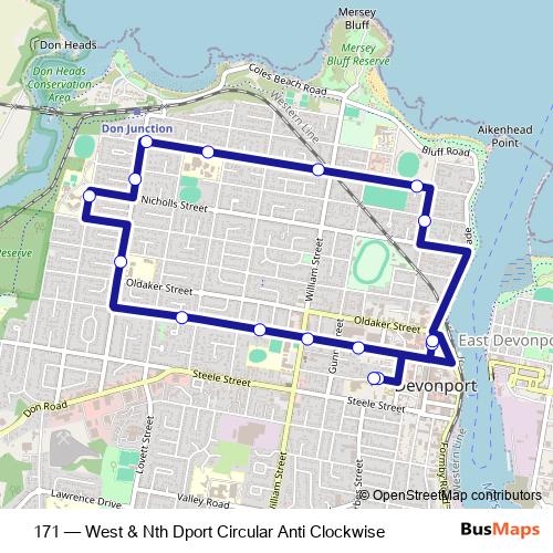 171 bus Line Map