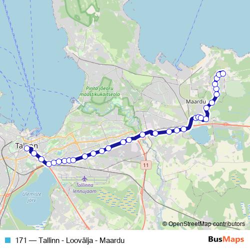 171 bus Line Map