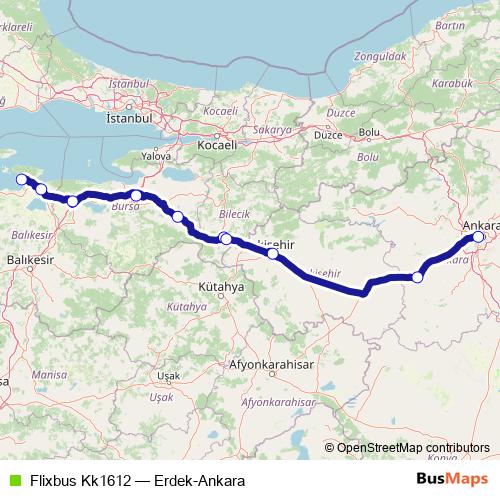Flixbus Kk1612 bus Line Map