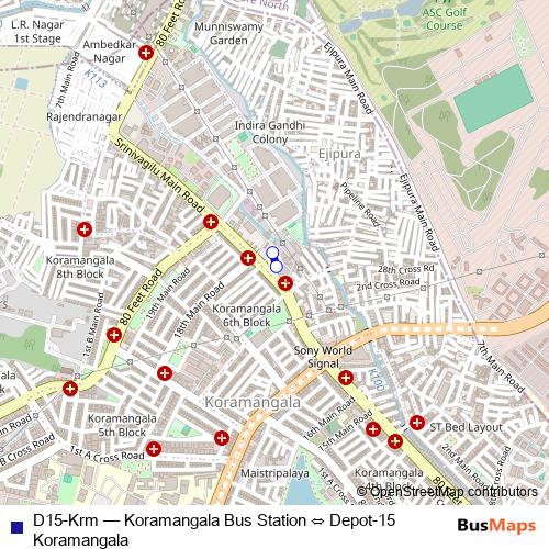 D15-Krm bus Line Map