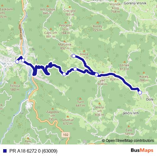 PR A18 6272 0 (63009) bus Line Map