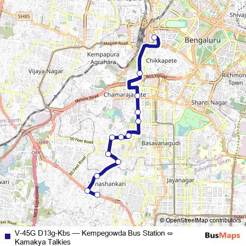 V-45G D13g-Kbs bus Line Map