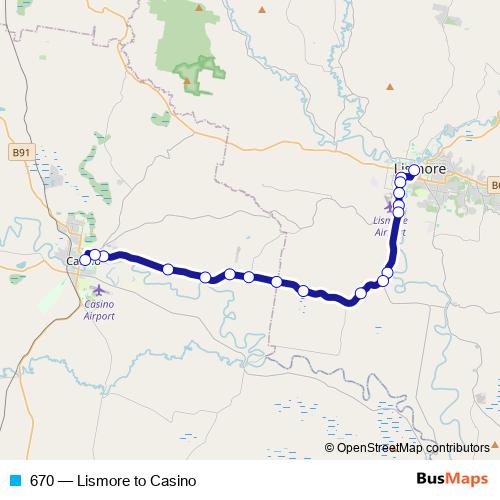 670 bus Line Map