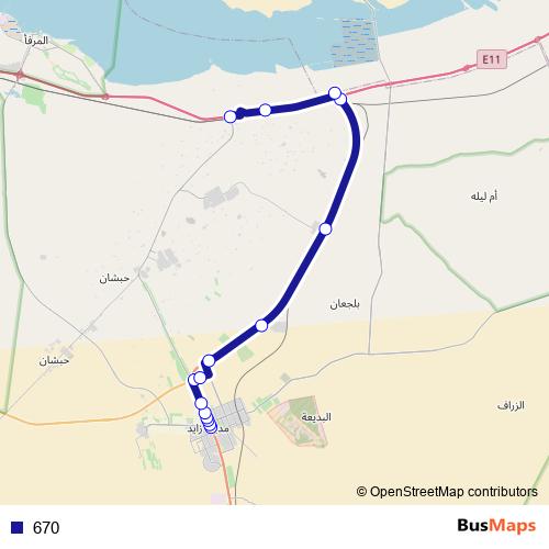 670 bus Line Map