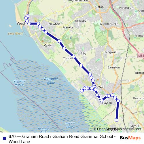 670 bus Line Map