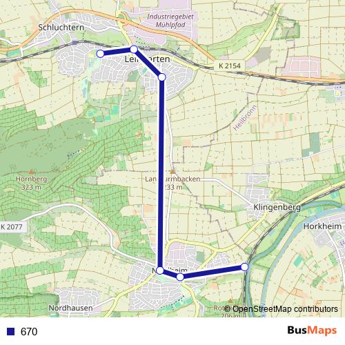 670 bus Line Map