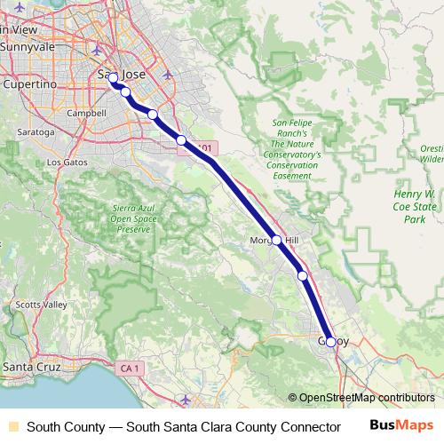South County rail Line Map