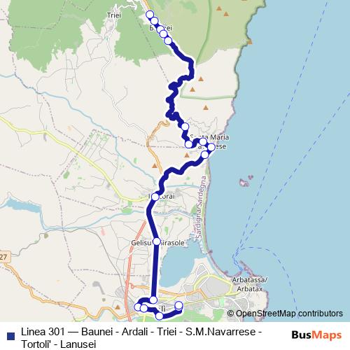 Linea 301 bus Line Map