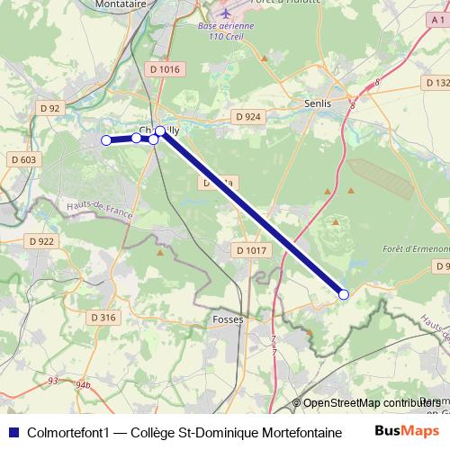 Colmortefont1 bus Line Map