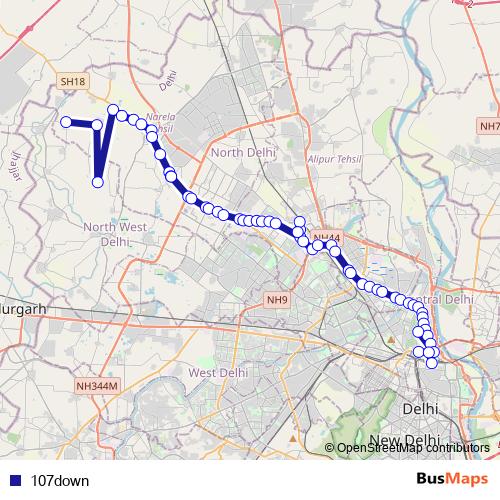 107down bus Line Map