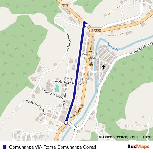Comunanza VIA Roma-Comunanza Conad bus Line Map