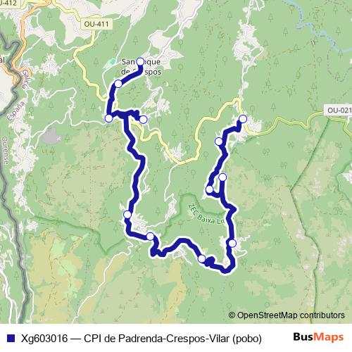 Xg603016 bus Line Map