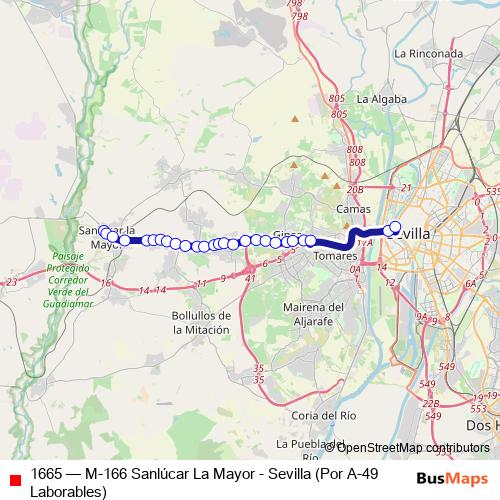 1665 bus Line Map