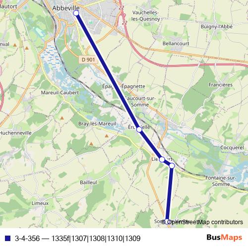 3-4-356 bus Line Map