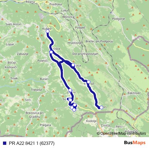 PR A22 8421 1 (62377) bus Line Map