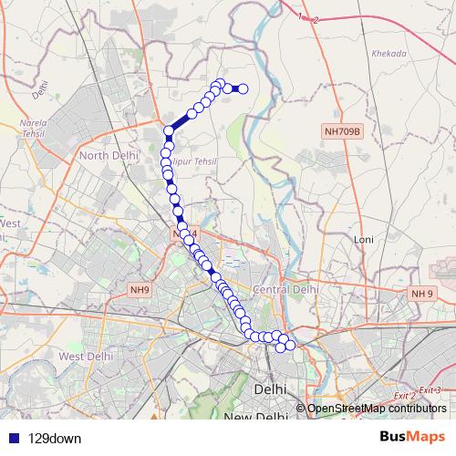 129down bus Line Map