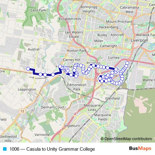 1006 bus Line Map