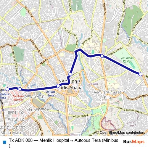 Tx ADK 008 bus Line Map