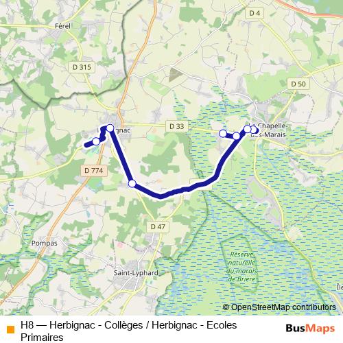H8 bus Line Map