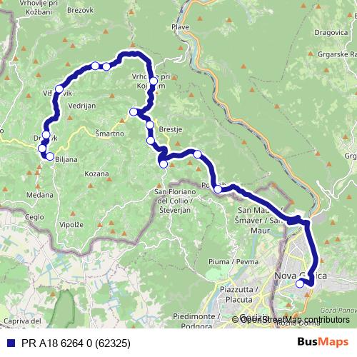 PR A18 6264 0 (62325) bus Line Map