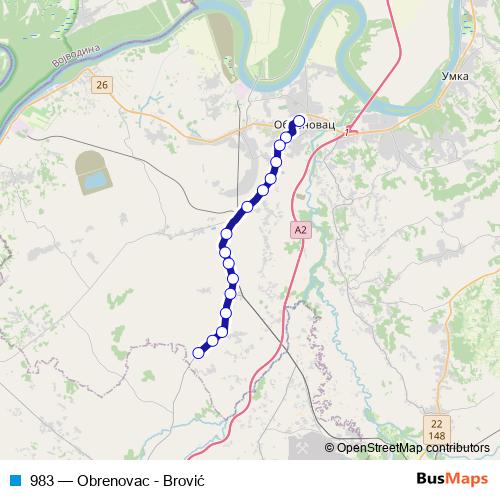 983 bus Line Map