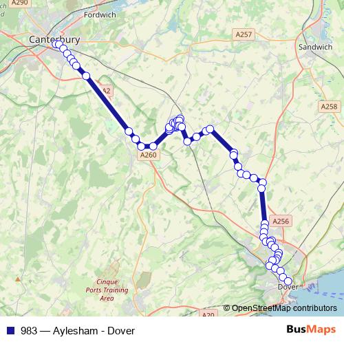 983 bus Line Map