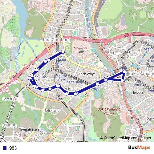 983 bus Line Map