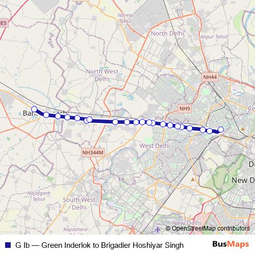 G Ib metro Line Map