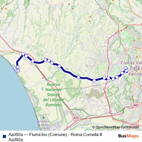 Aa392a bus Line Map