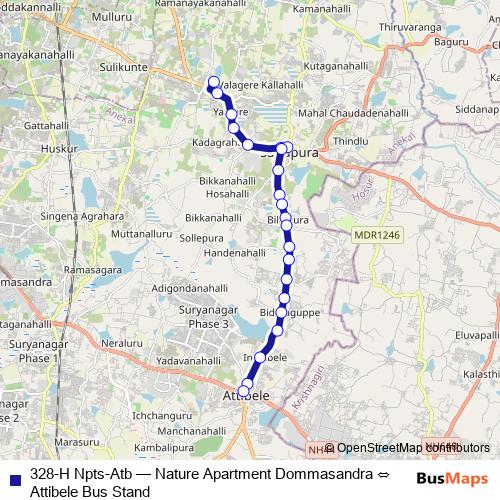 328-H Npts-Atb bus Line Map