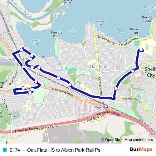 S174 bus Line Map