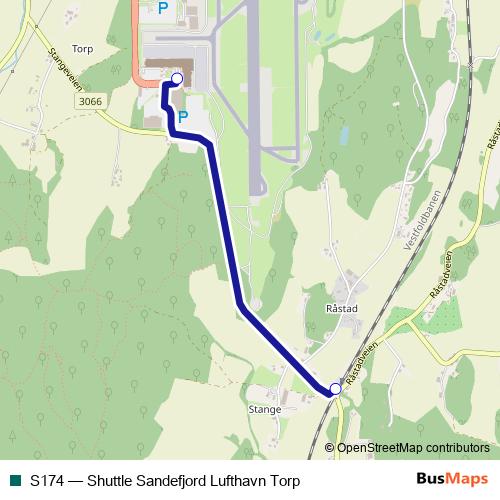 S174 bus Line Map