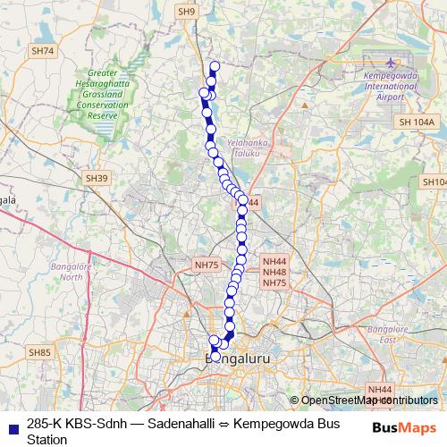 285-K KBS-Sdnh bus Line Map