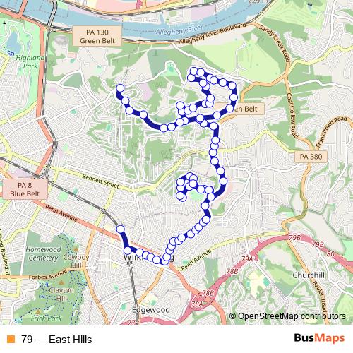79 bus Line Map
