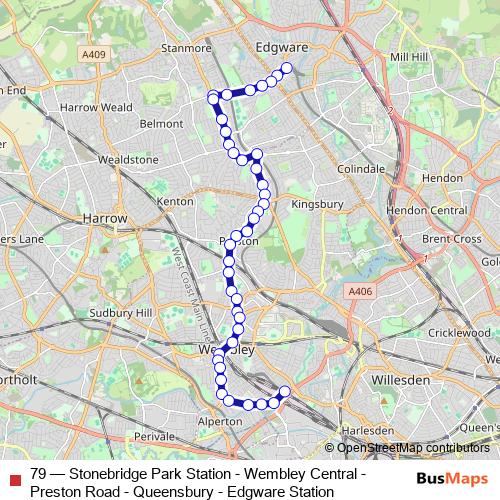 79 bus Line Map