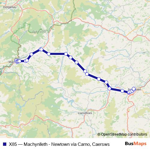 X85 bus Line Map