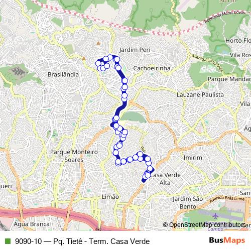 9090-10 bus Line Map