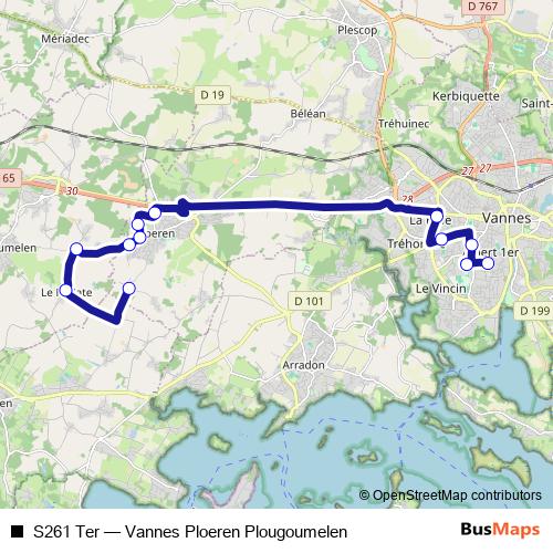 S261 Ter bus Line Map