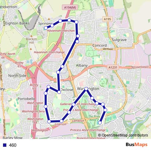 460 bus Line Map