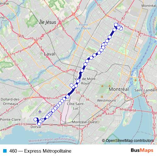 460 bus Line Map